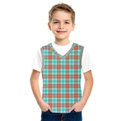 Aqua Orange Plaid Kids  Sportswear