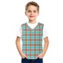 Aqua Orange Plaid Kids  SportsWear View1