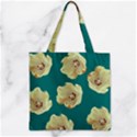 Teal Tulips Zipper Grocery Tote Bag View1