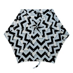 Blue Teapot Chevron Mini Folding Umbrellas by snowwhitegirl