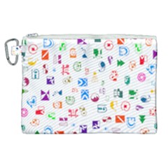 Colorful Abstract Symbols Canvas Cosmetic Bag (xl) by FunnyCow