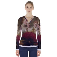 Vintage 1501598 1280 V-neck Long Sleeve Top