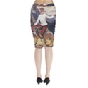 Woman On Bicycle Midi Wrap Pencil Skirt View2