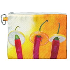Three Red Chili Peppers Canvas Cosmetic Bag (xxl) by FunnyCow