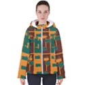 Orange texture                                          Women s Hooded Puffer Jacket View1