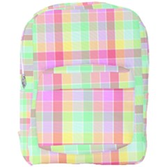 Pastel Rainbow Sorbet Ice Cream Check Plaid Full Print Backpack by PodArtist