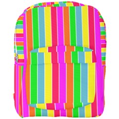 Neon Hawaiian Rainbow Deck Chair Stripes Full Print Backpack by PodArtist