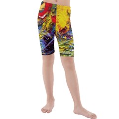 Yellow Chik 3 Kids  Mid Length Swim Shorts