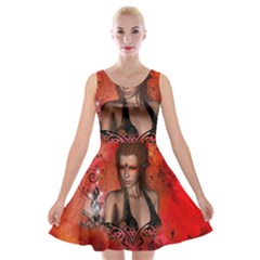The Fairy Of Music Velvet Skater Dress by FantasyWorld7