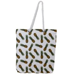 Pinapples Full Print Rope Handle Tote (large)
