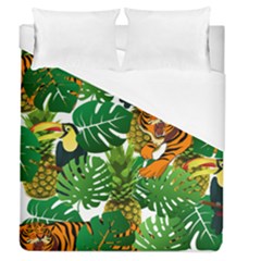 Tropical Pelican Tiger Jungle Duvet Cover (queen Size) by snowwhitegirl