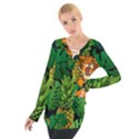 Tropical Pelican Tiger Jungle Black Tie Up Tee View1