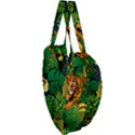 Tropical Pelican Tiger Jungle Black Giant Heart Shaped Tote View3