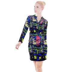 Between Two Moons 1 Button Long Sleeve Dress
