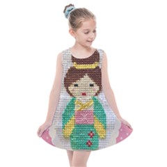 Cross Stitch Kimono Kids  Summer Dress