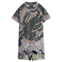 Lizard Volcano Kids  Boyleg Half Suit Swimwear