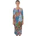 Supersonic Volcano Wizard Quarter Sleeve Midi Bodycon Dress View1