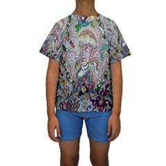 Transparent Volcano Fish Kids  Short Sleeve Swimwear