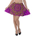 Star Of Freedom And Silent Night Velvet Skater Skirt View1