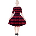 Blood Red and Black Halloween Nightmare Stripes  Quarter Sleeve A-Line Dress View2