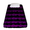 Zombie Purple and Black Halloween Nightmare Stripes  Fitted Sheet (Single Size) View1