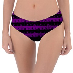 Zombie Purple And Black Halloween Nightmare Stripes  Reversible Classic Bikini Bottoms