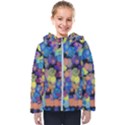 Paint brushes on a black background                                             Kids  Hooded Puffer Jacket View1