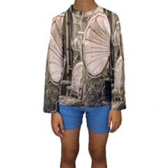 Flea Market Redord Player Kids  Long Sleeve Swimwear