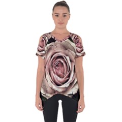 Vintage Rose Cut Out Side Drop Tee