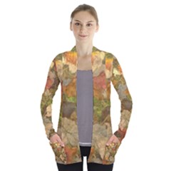 Autumn Leaves In Vermont Open Front Pocket Cardigan