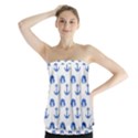 Vintage Face Anchor Blue Strapless Top View1