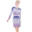 Ombre Deer Pattern Button Long Sleeve Dress View1