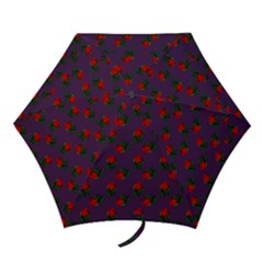 Red Roses Purple Mini Folding Umbrellas by snowwhitegirl