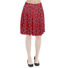 Embroidery Paisley Red Pleated Skirt by snowwhitegirl