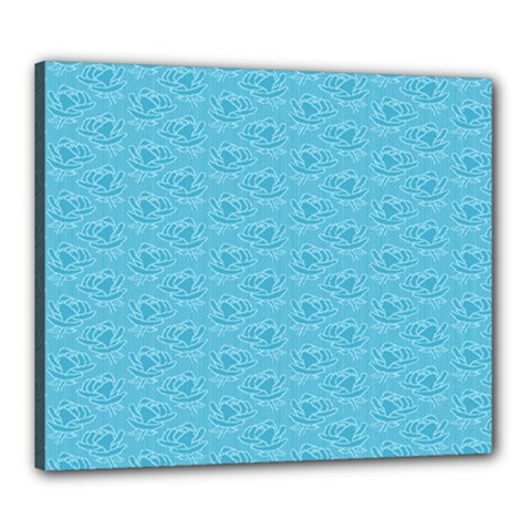 Retro Blue Pattern Canvas 24  X 20  (stretched)