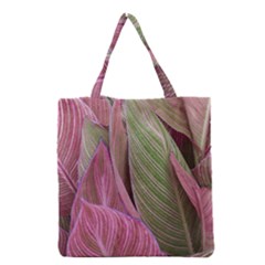 Pink Leaves Grocery Tote Bag by snowwhitegirl
