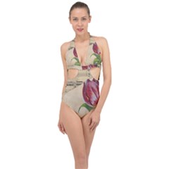 Tulip 1229027 1920 Halter Front Plunge Swimsuit by vintage2030