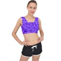 Purple Triangle Purple Background V-Back Sports Bra View1