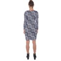 Basket Black Lines Stripes White Asymmetric Cut-Out Shift Dress View2