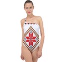 Ornament Stars Textile Crochet Classic One Shoulder Swimsuit View1