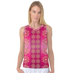 Background Pattern Pink Wallpaper Women s Basketball Tank Top