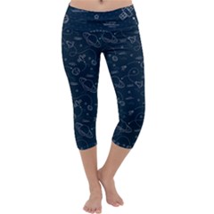 Retro Space Pattern Capri Yoga Leggings