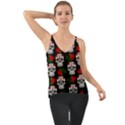 Skull Pattern Black Chiffon Cami View1
