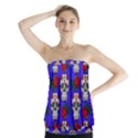 Skull Pattern Blue Strapless Top View1