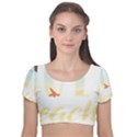 Hola Beaches 3391 Trimmed Velvet Short Sleeve Crop Top  View1