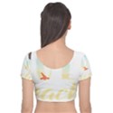 Hola Beaches 3391 Trimmed Velvet Short Sleeve Crop Top  View2
