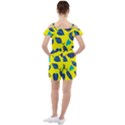 Leaves Pattern Picture Detail Ruffle Cut Out Chiffon Playsuit View2