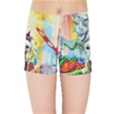 Wall Girl Dog Graphite Street Art Kids Sports Shorts View1