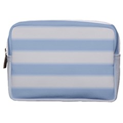 Bold Stripes Soft Blue Make Up Pouch (medium) by BrightVibesDesign