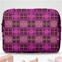 Mod Pink Purple Yellow Square Pattern Make Up Pouch (Large) View1